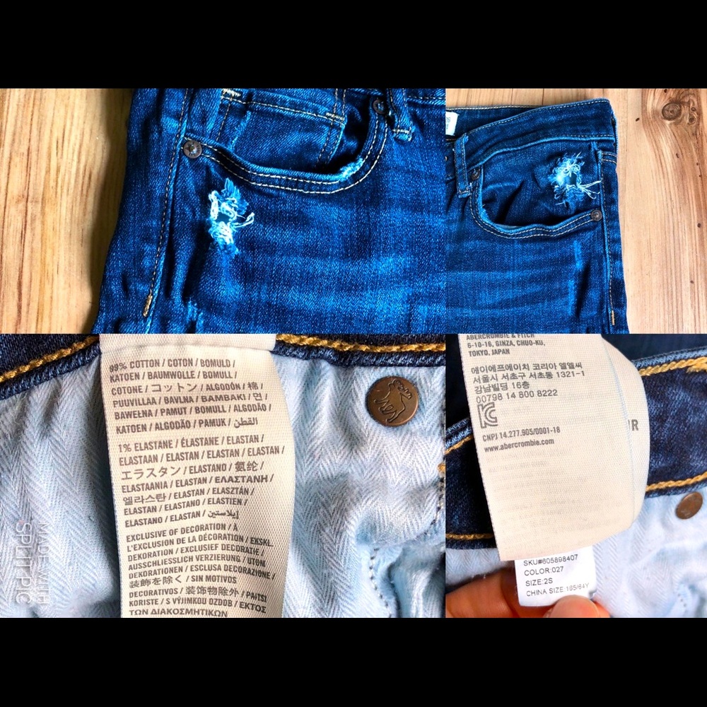 Abercrombie Skinny Jeans Distressed Size 26 x31 2S - Picture 5 of 15